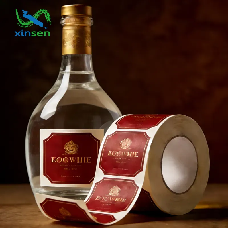 Etykiety na butelki z białym alkoholem
